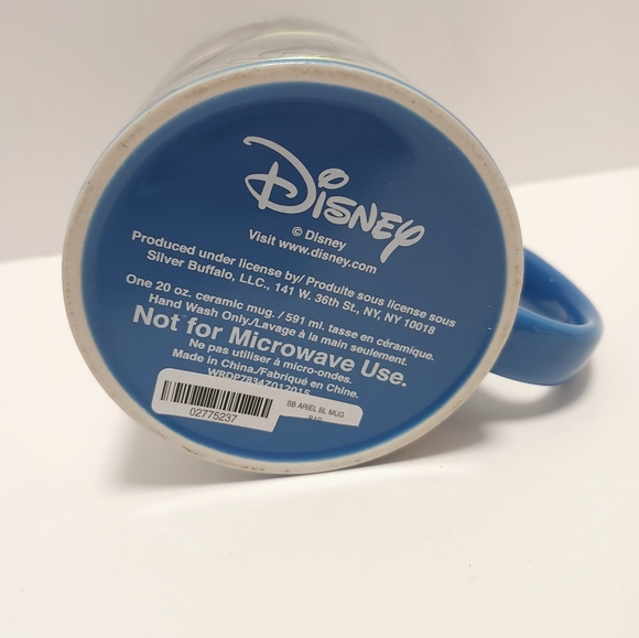 Disney Little Mermaid Ariel 20 Oz Coffee Mug Cup Blue Silver New - Picture 6 of 6